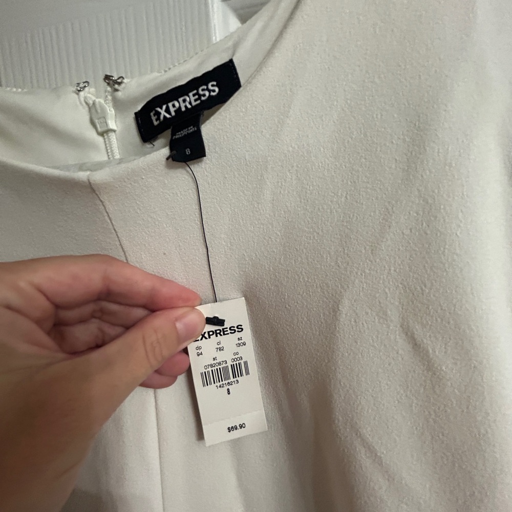 Express White Ruffle Mini Dress - Picture 3 of 6